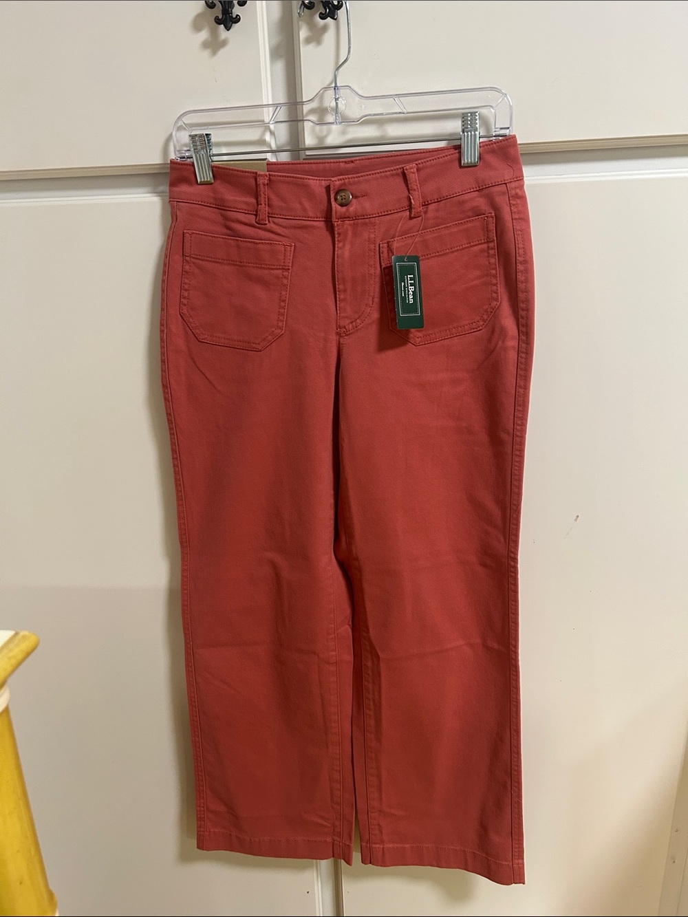 L.L. Bean Pink Straight-Leg Cotton Pants NWT 4P